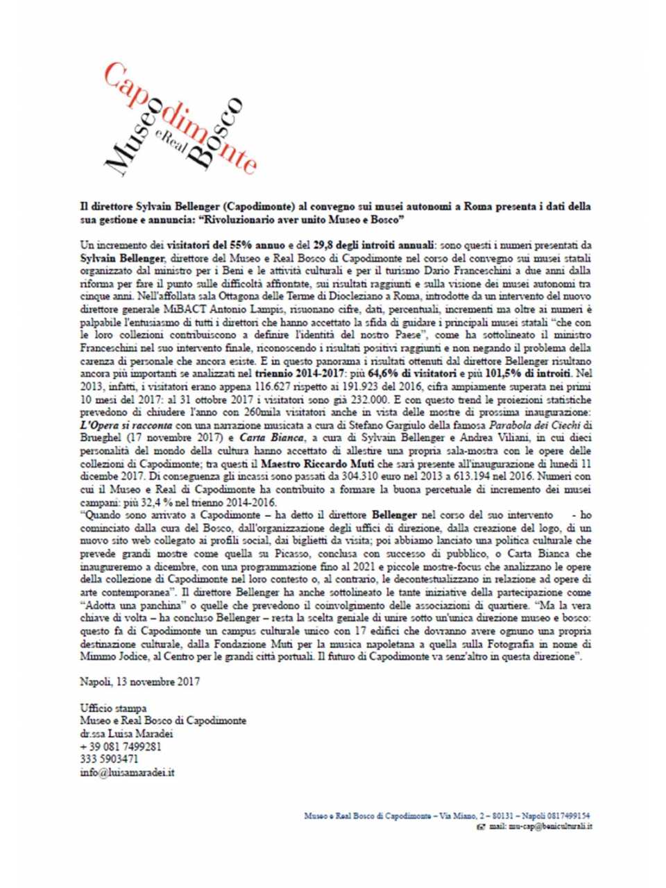 Comunicato stampa Museo Capodimonte