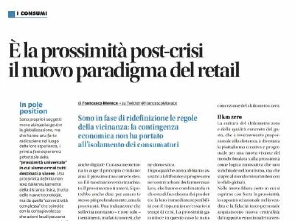 E' la prossimità post-crisi il nuovo paradigma del retail