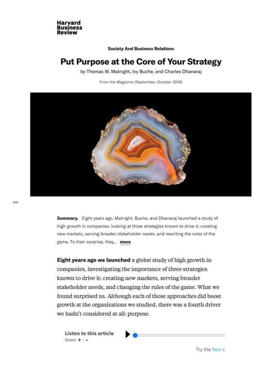 Put purpose at the core of your strategy