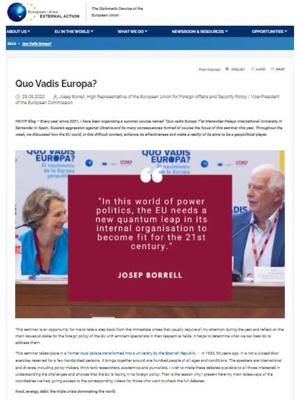 AGGIORNAMENTO PERMANENTEIN PERSON AND VIA WEB
Preview of the Forum
Intelligence on the World, Europe, and Italy