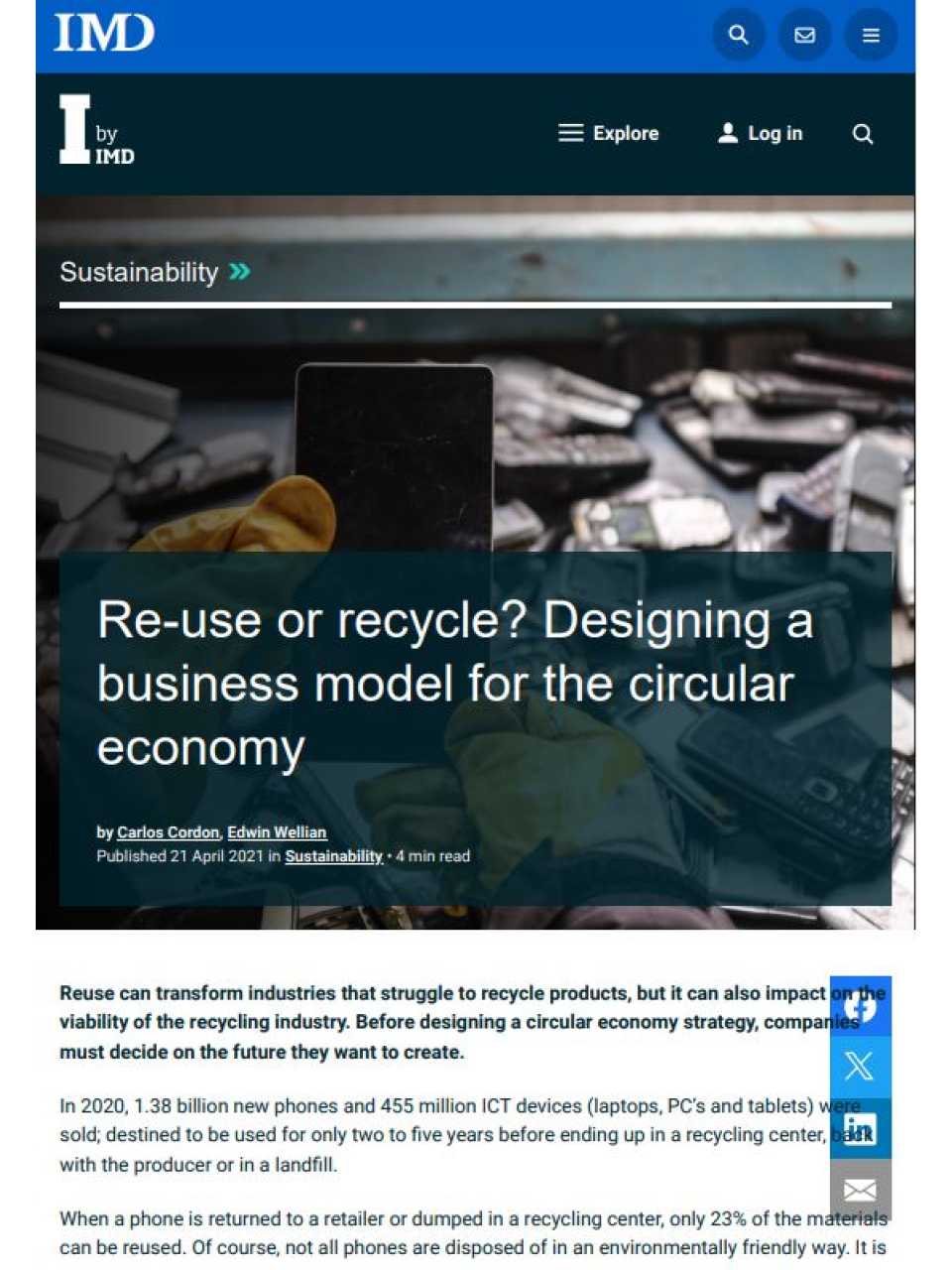 Re-use or recycle? Designing a business model for the circular economy