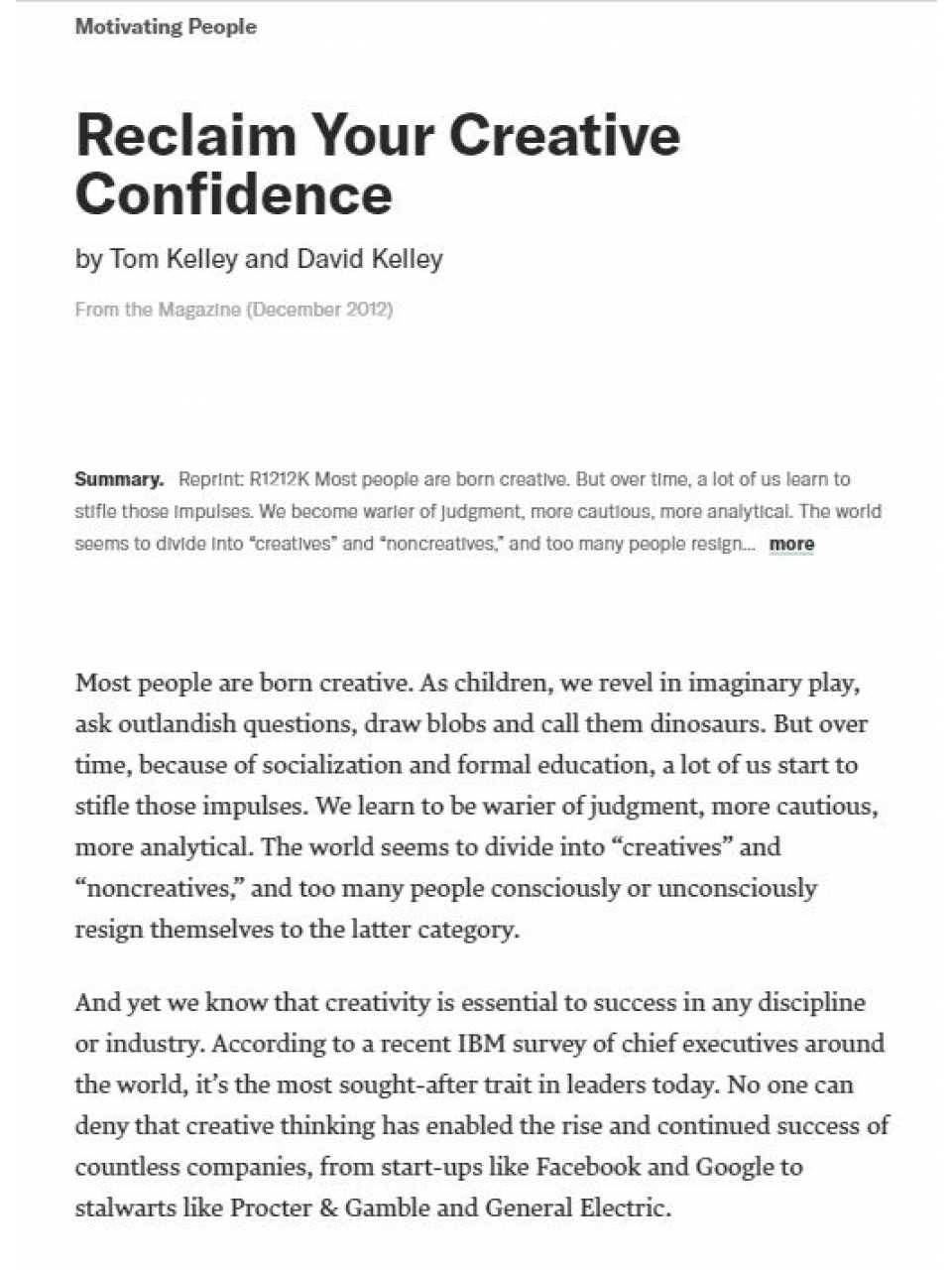 Reclaim your creative confidence