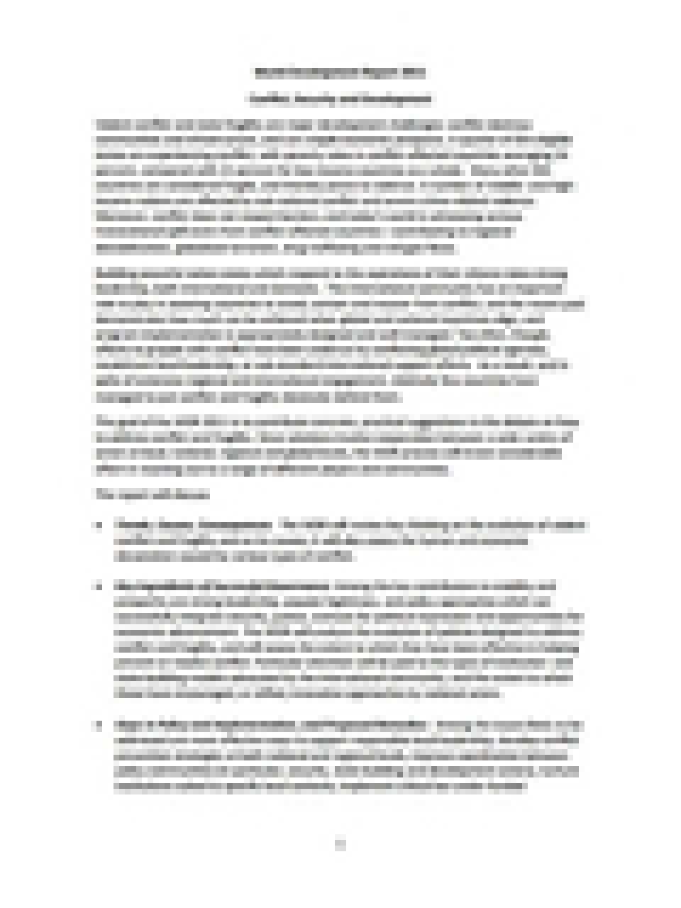 World Development Report 2011 Conflict, Security and Development