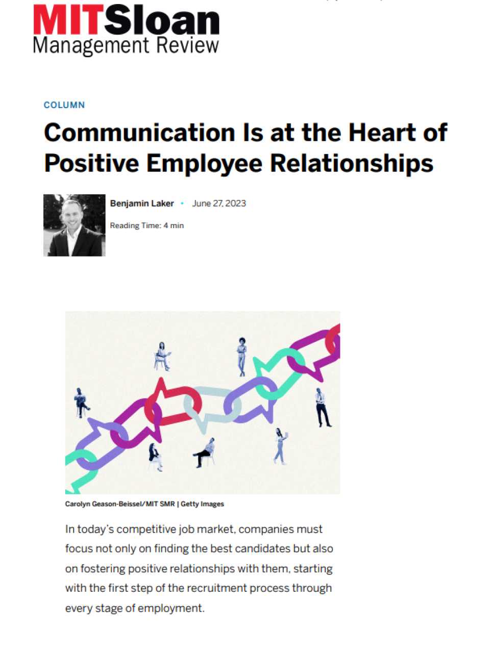 Communication Is at the Heart of Positive Employee Relationships