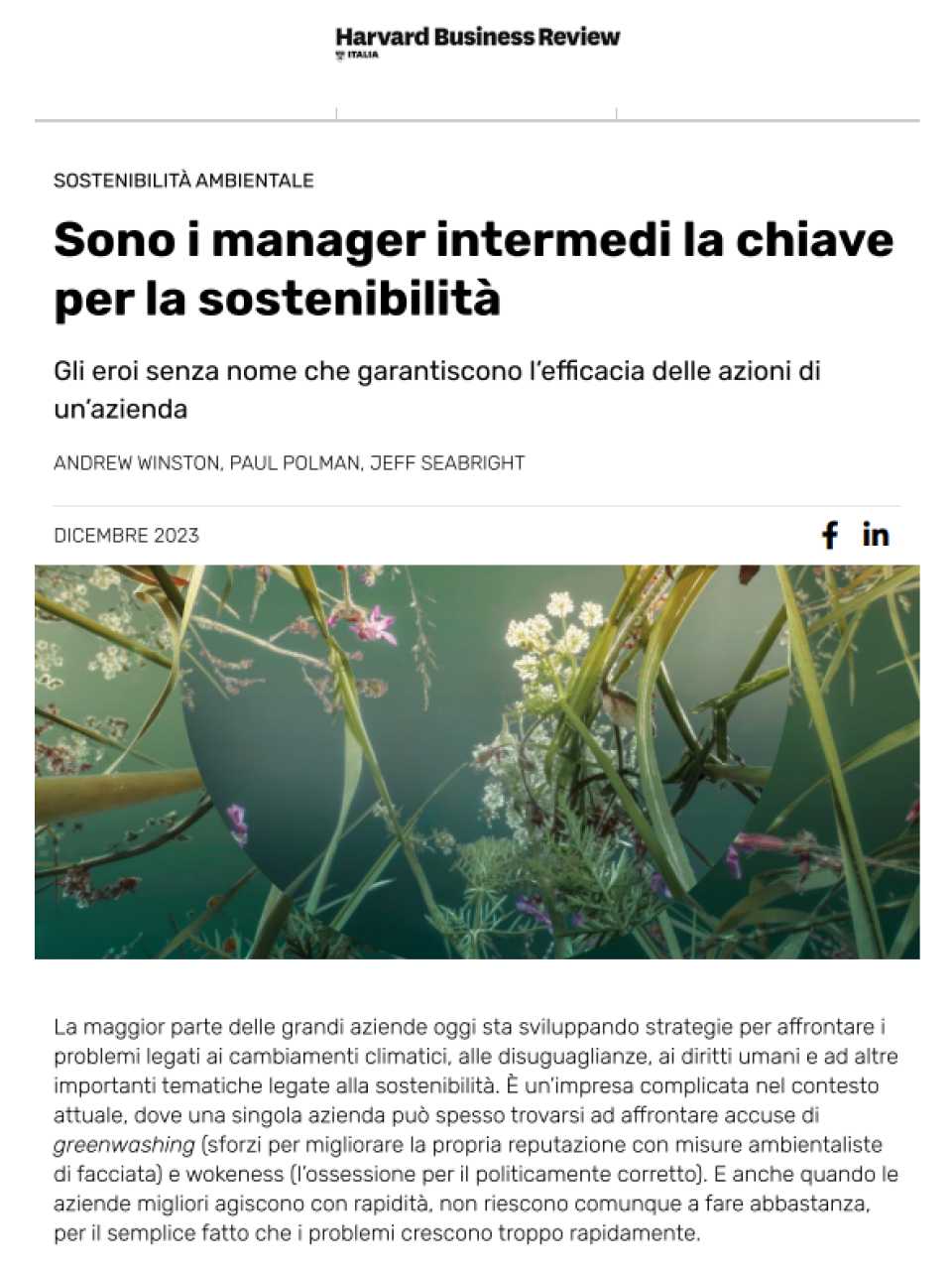 AGGIORNAMENTO PERMANENTEIN PRESENZA
Transizione verde ed economia: sfide ed opportunità per la crescita sostenibile in Italia e in Europa