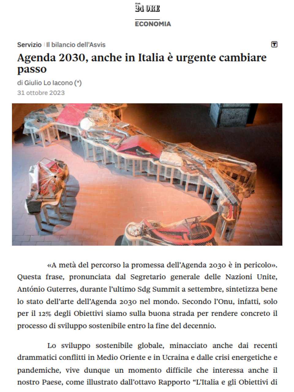 Agenda 2030, anche in Italia è urgente cambiare passo