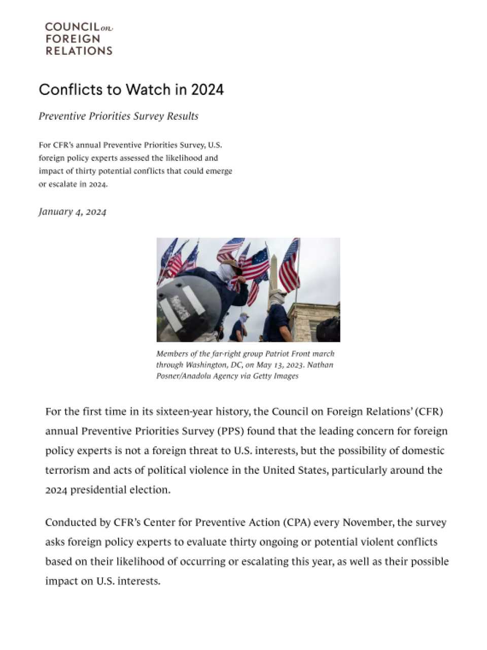 Conflicts to Watch in 2024