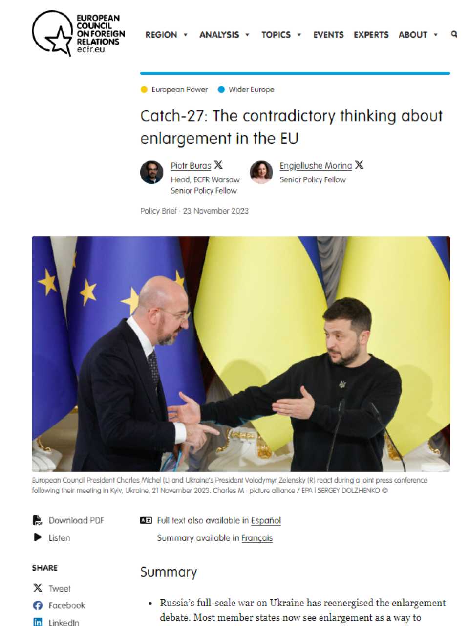 Catch-27: The contradictory thinking about enlargement in the EU