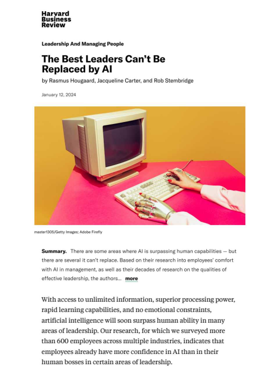 The Best Leaders Can’t Be Replaced by AI