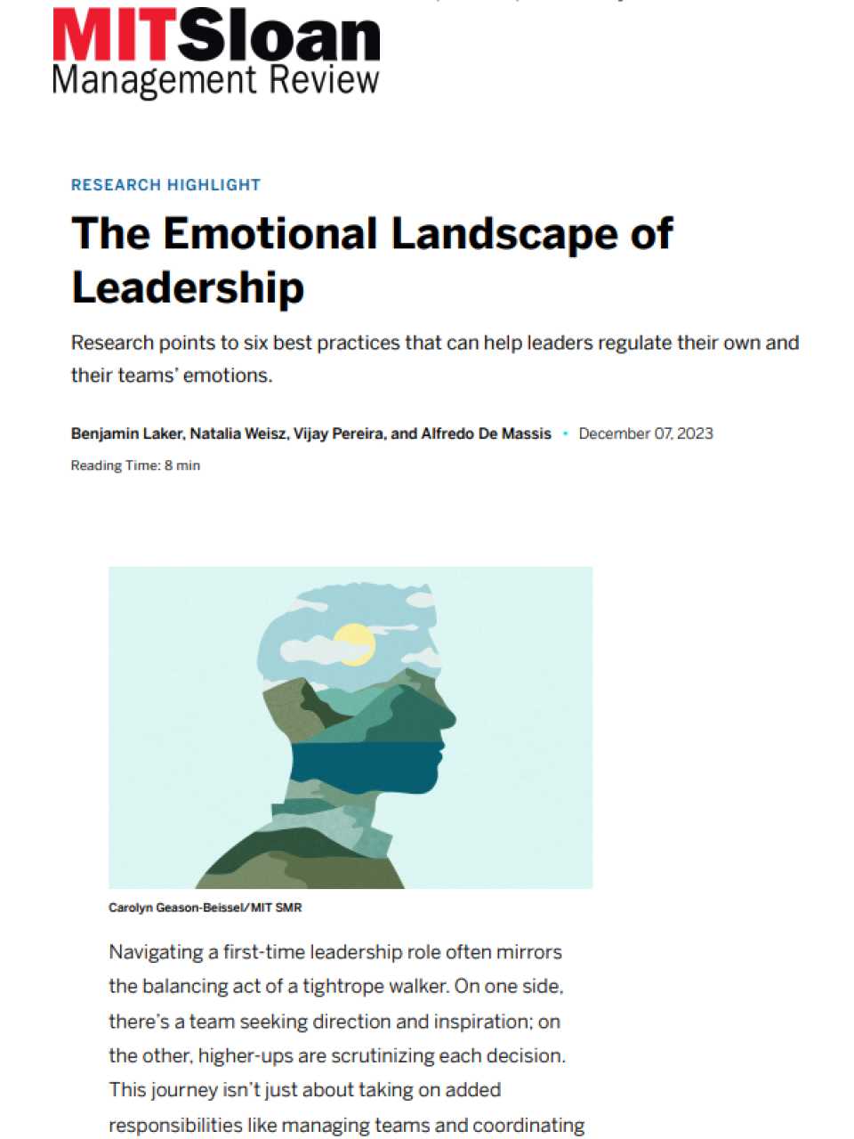 The Emotional Landscape of Leadership