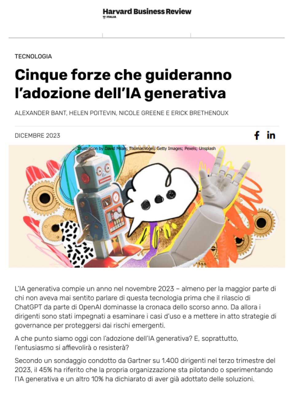 Cinque forze che guideranno l’adozione dell’IA generativa