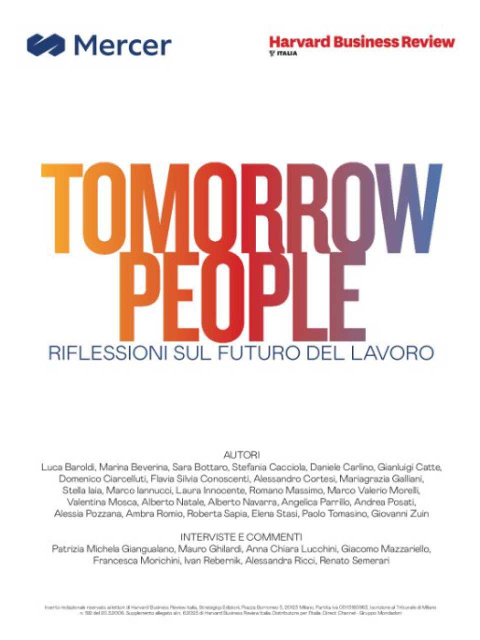 Tomorrow people. Riflessioni sul futuro del lavoro