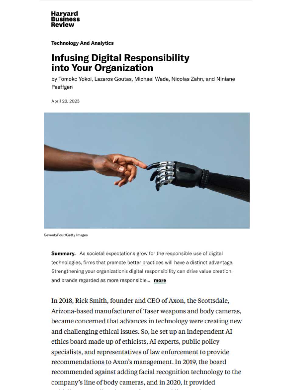Infusing Digital Responsibility into Your Organization
