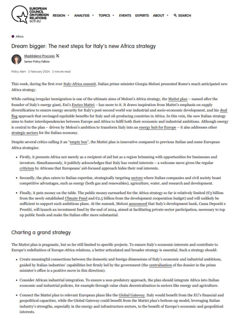 Dream bigger: The next steps for Italy’s new Africa strategy