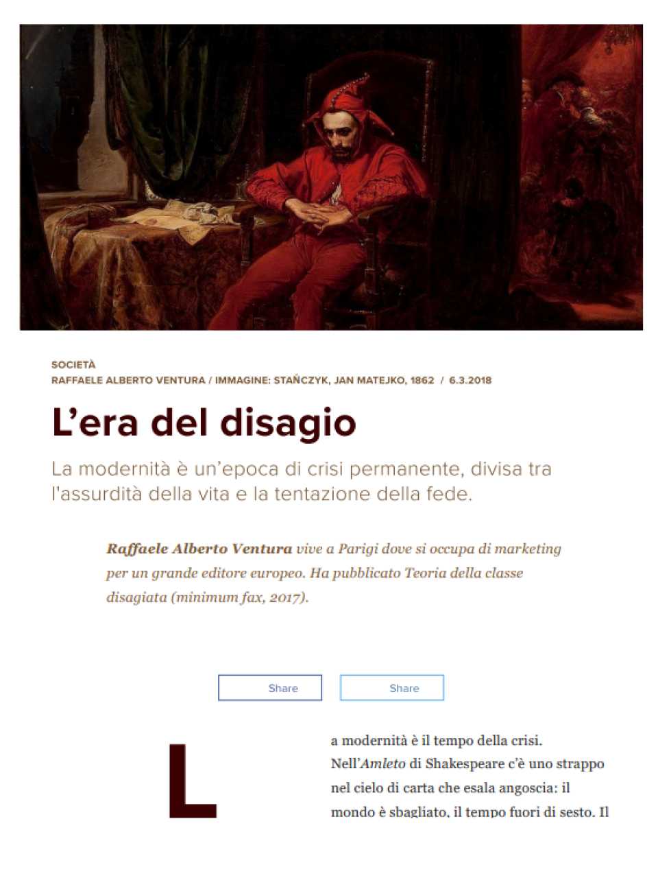 L’era del disagio