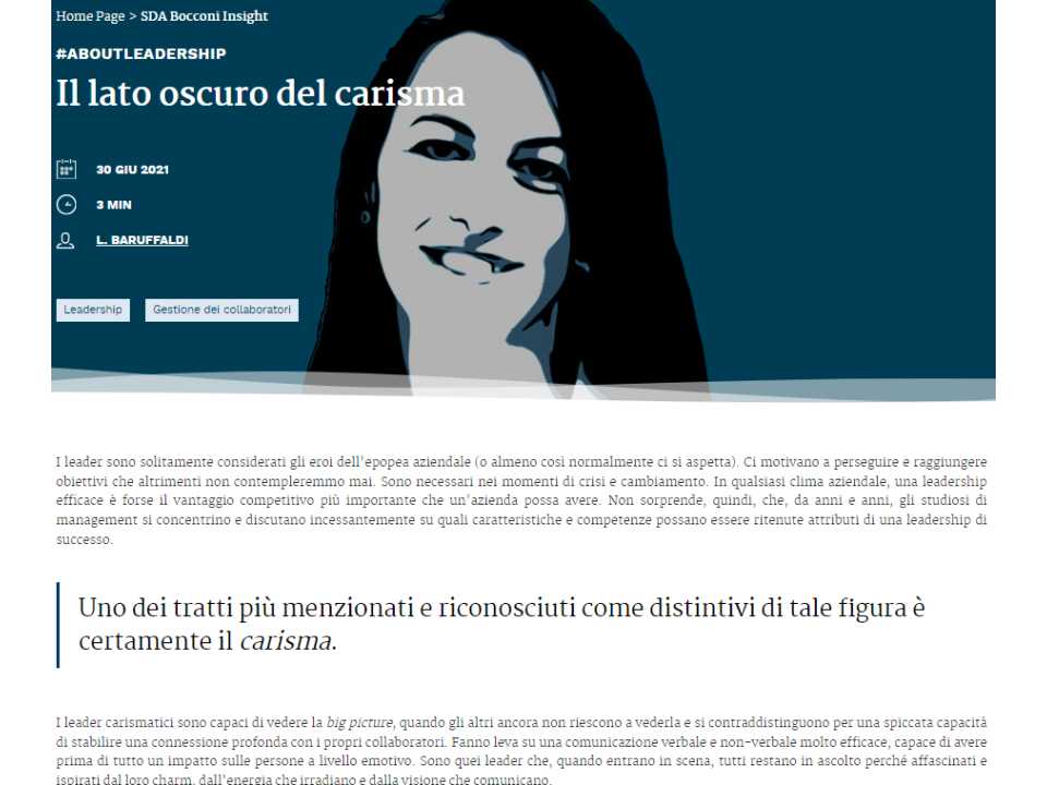 Il lato oscuro del carisma