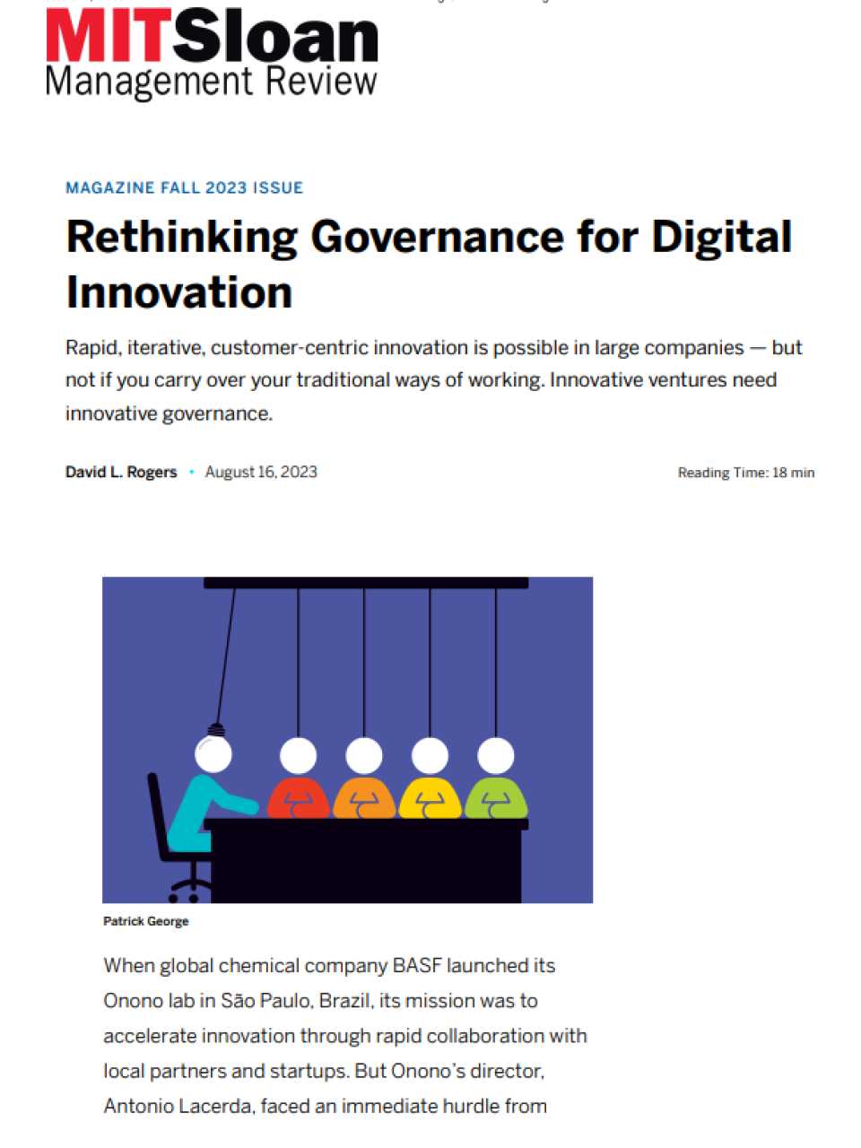 Rethinking Governance for Digital Innovation