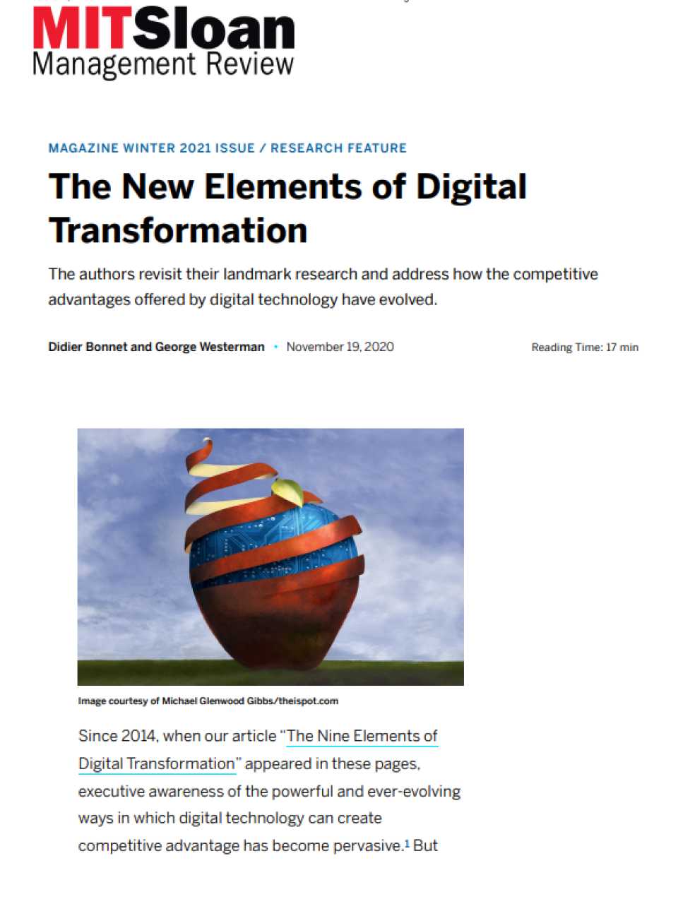 The New Elements of Digital Transformation