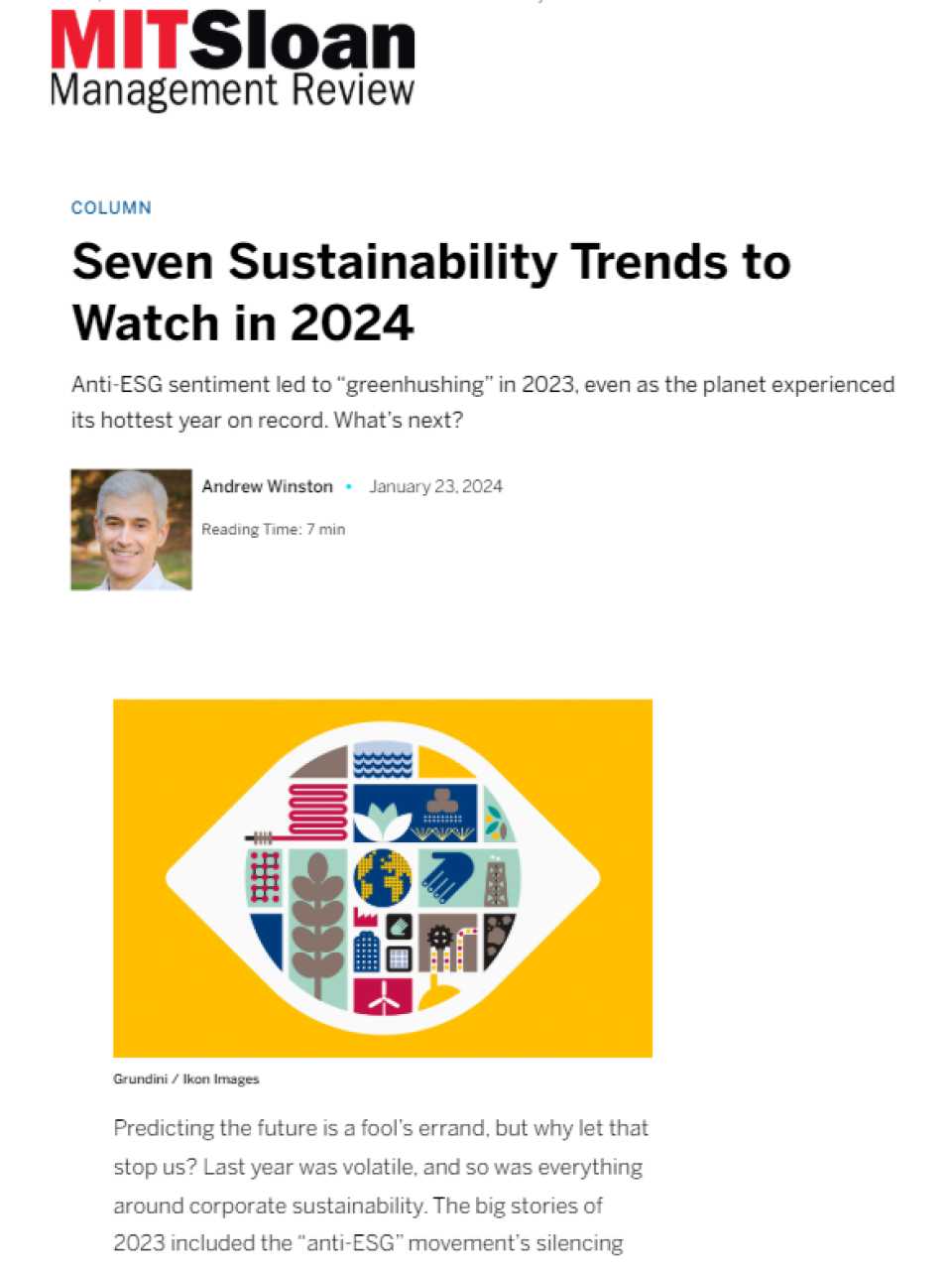Seven Sustainability Trends to Watch in 2024