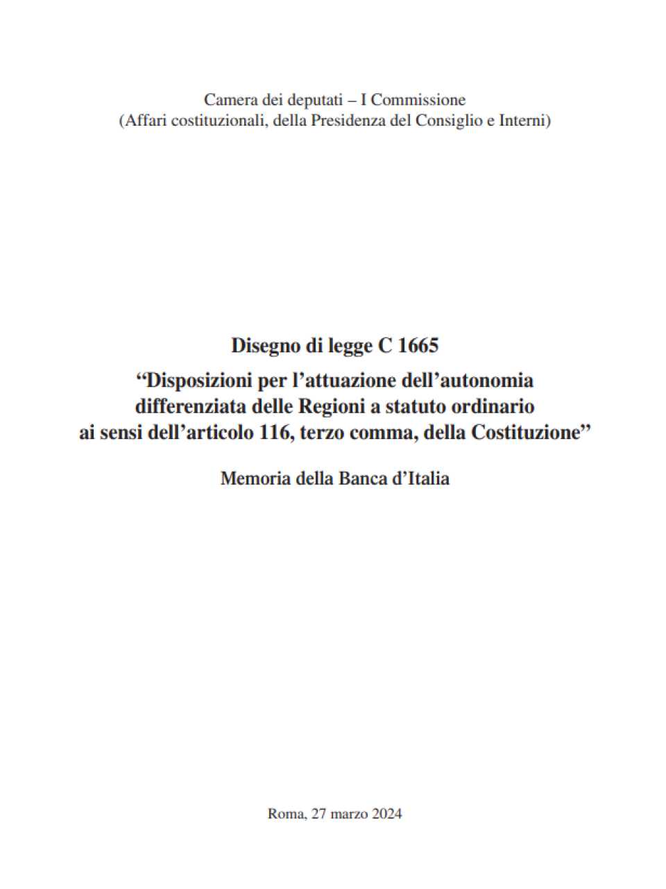Disegno di legge C 1665