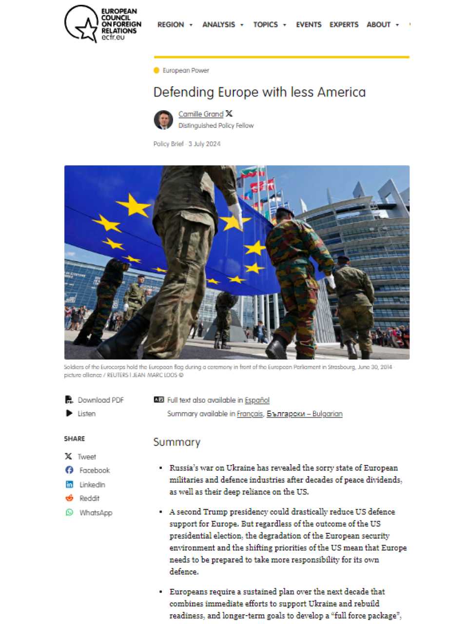 Defending Europe with less America