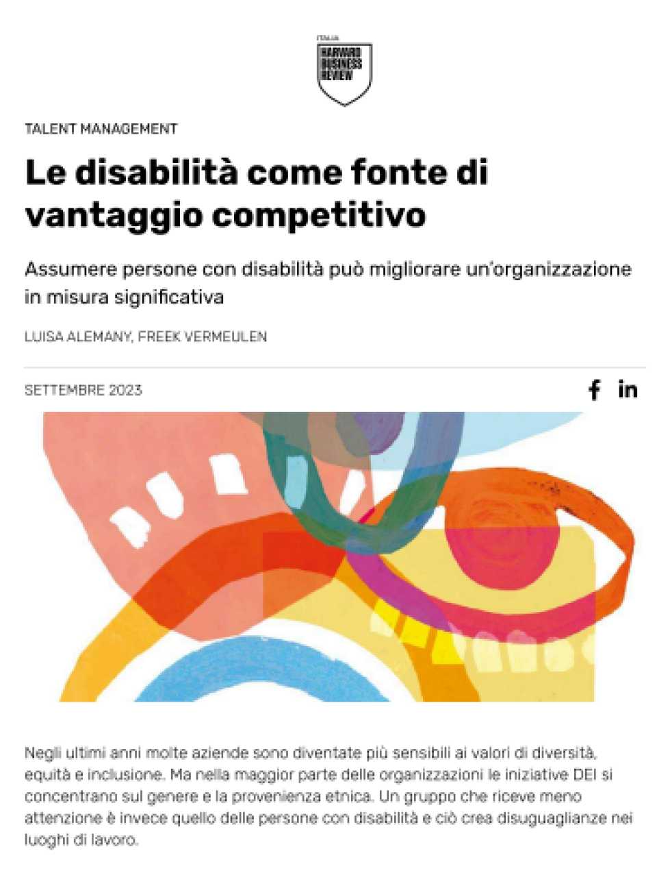 Le disabilità come fonte di vantaggio competitivo