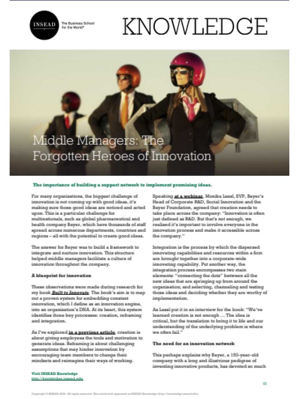 TEHA LIVEVIA WEB
From innovation (as an outcome) to innovating (as a process): redefining how your company thinks about innovation