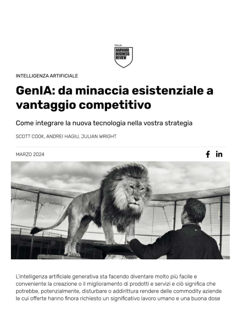 GenIA: da minaccia esistenziale a vantaggio competitivo