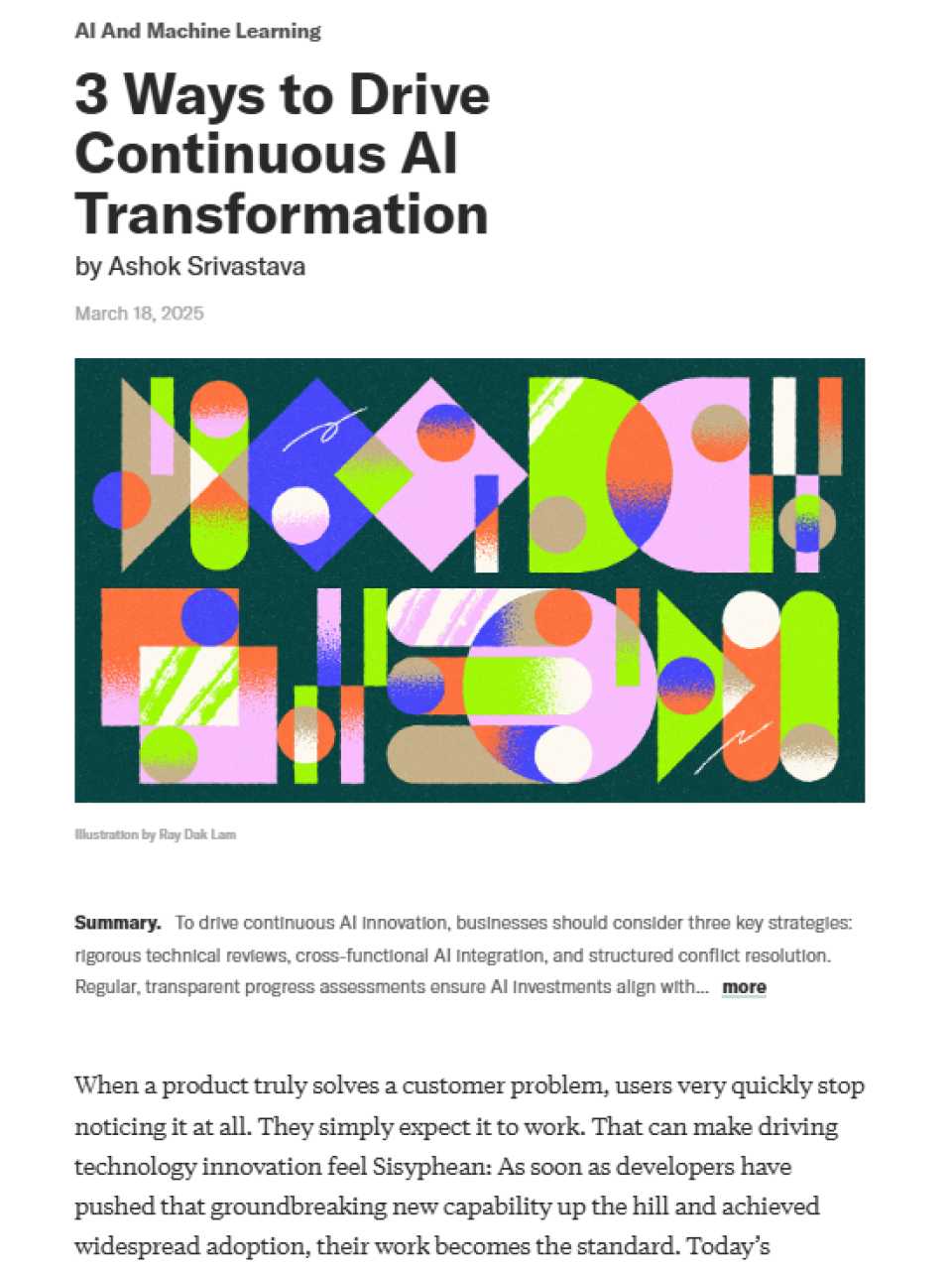 3 ways to drive continuous AI transformation