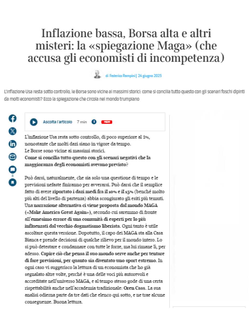 Inflazione bassa, Borsa alta e altri misteri: la «spiegazione Maga» (che accusa gli economisti di incompetenza)