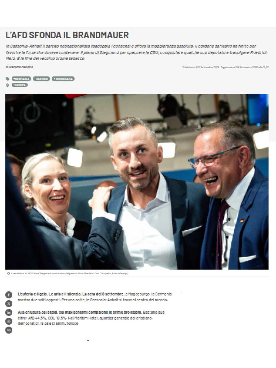 TEHA LIVEVIA WEB
La Germania in bilico: l'ascesa dell'AfD e le conseguenze per l'Europa