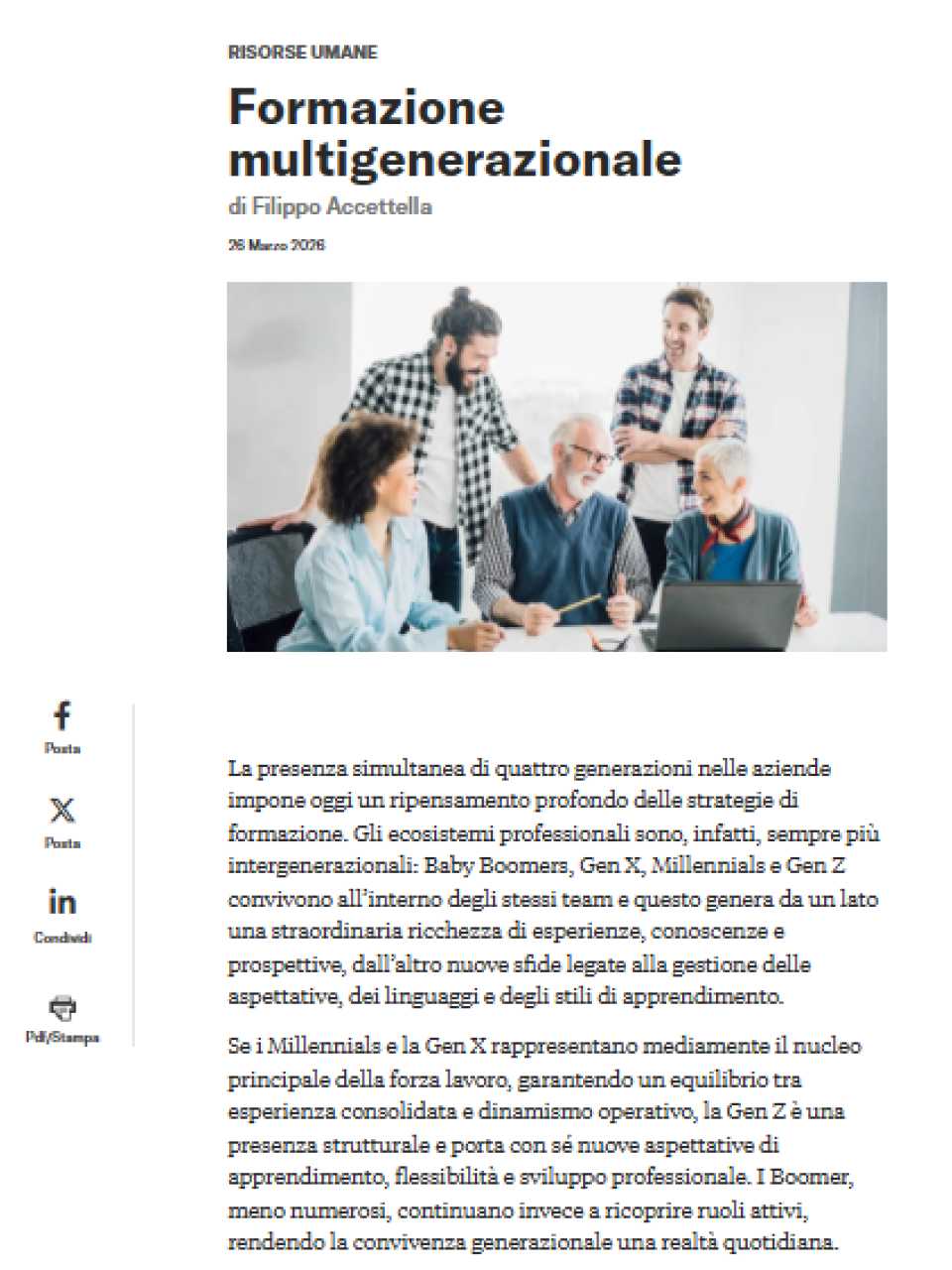 Formazione multigenerazionale
