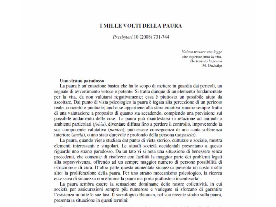 I mille volti della paura