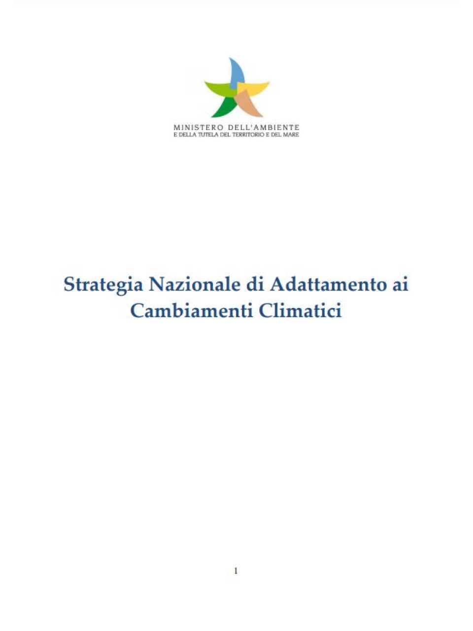 Strategia nazionale di adattamento ai cambiamenti climatici