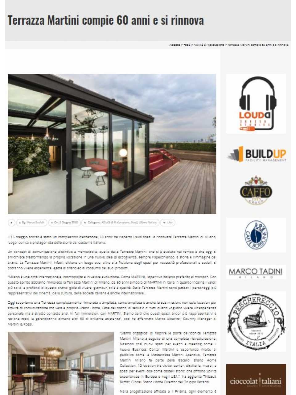 Terrazza Martini compie 60 anni e si rinnova