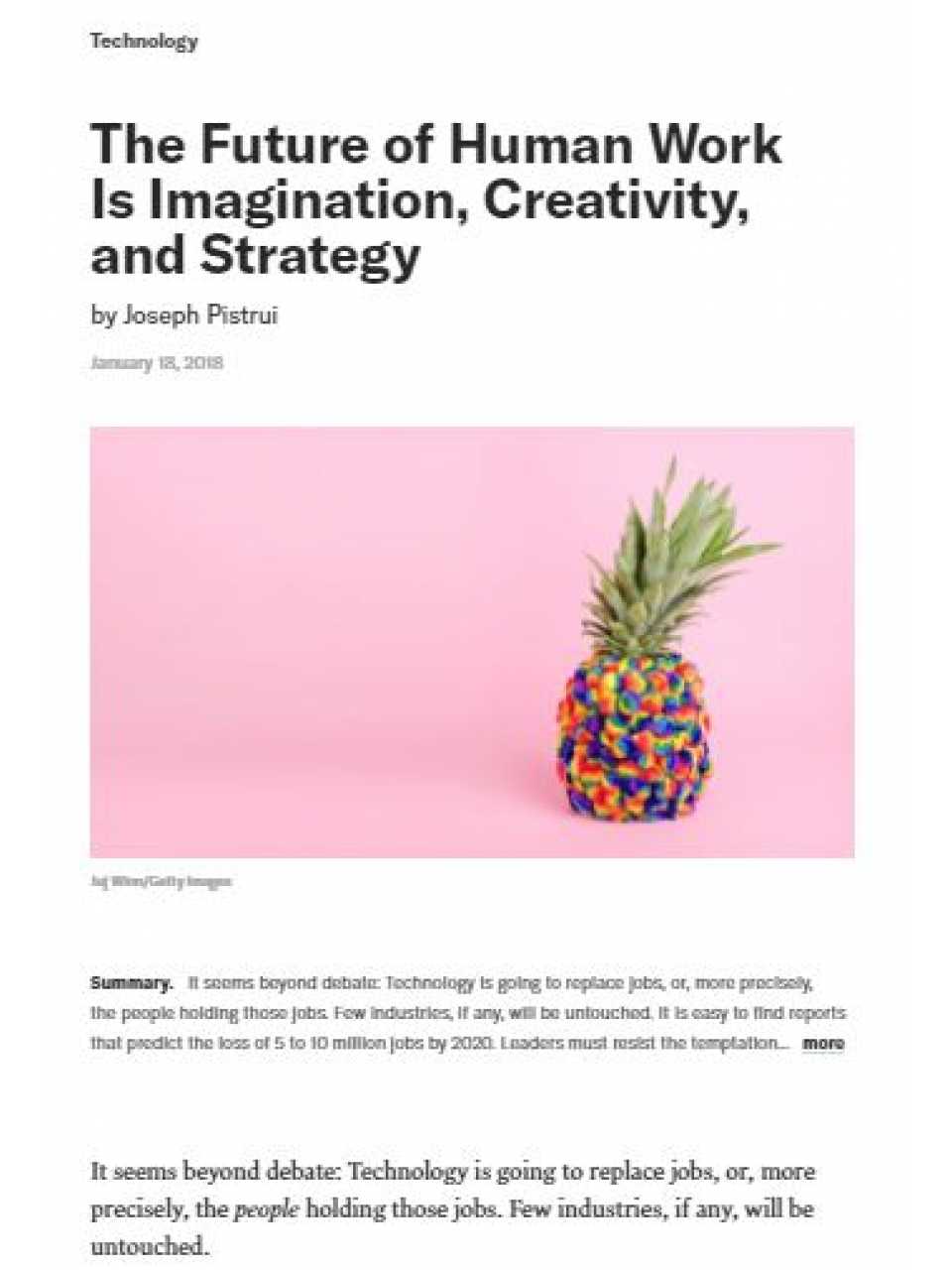 The future of human work is imagination, creativity, and strategy