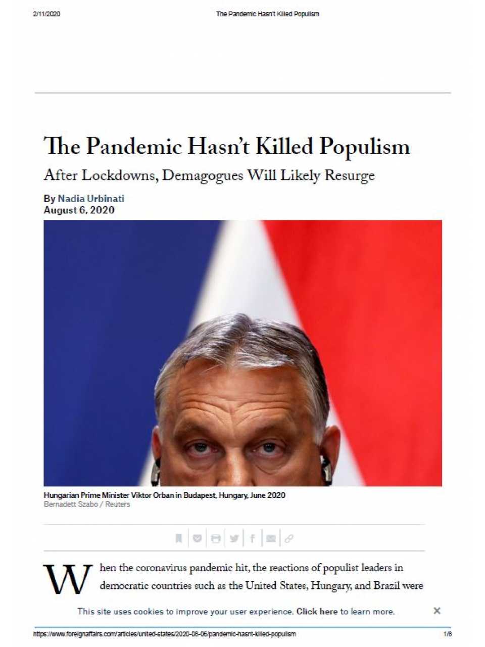 The pandemic hasn't killed populism