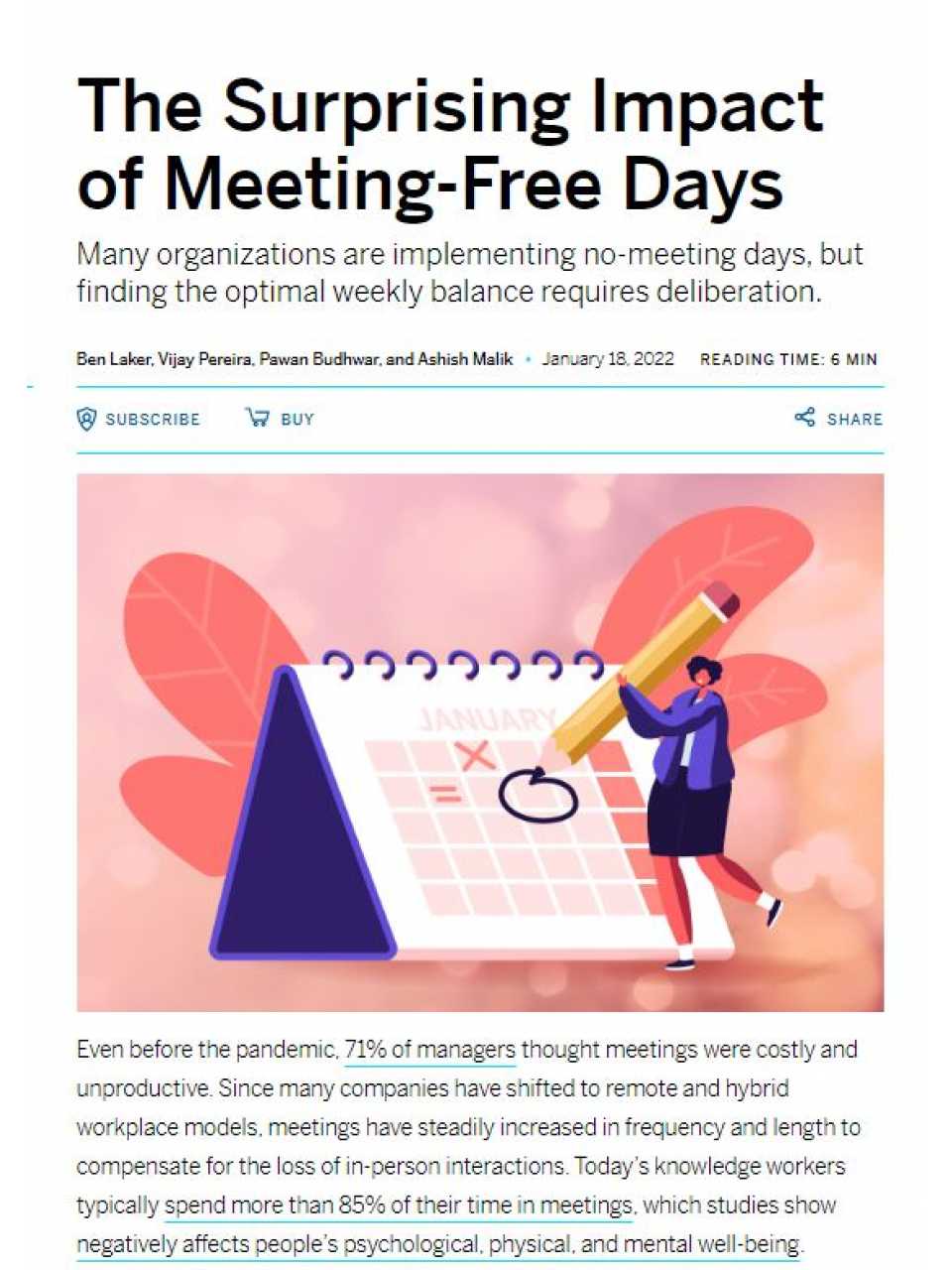 The surprising impact of meeting-free days