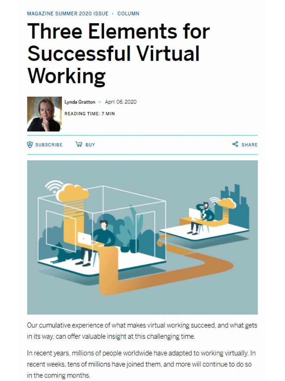 Three elements for successful virtual working