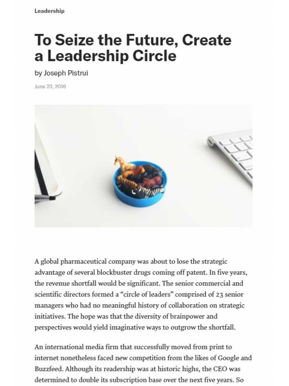 To seize the future, create a leadership circle
