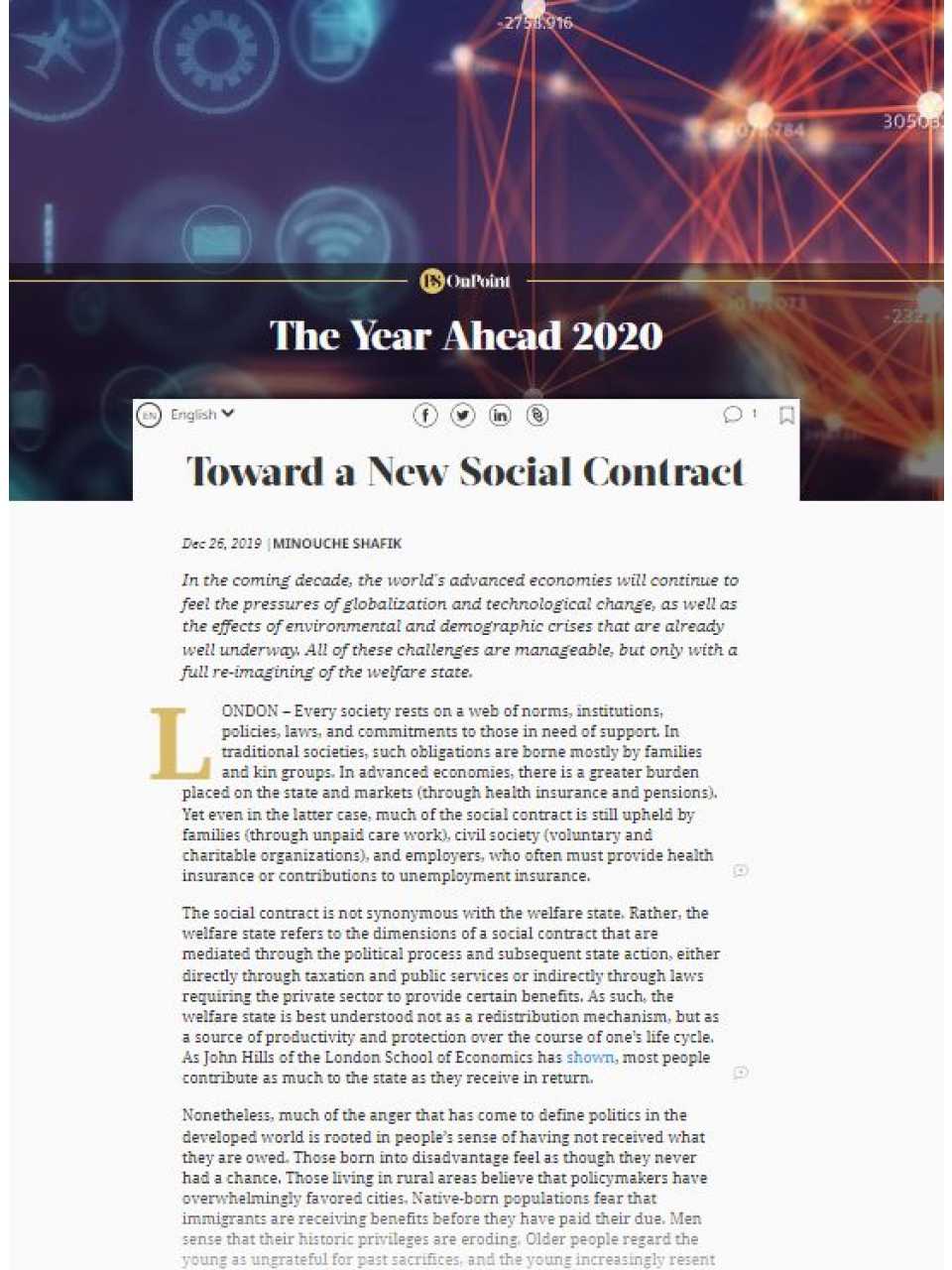 Toward a new social contract