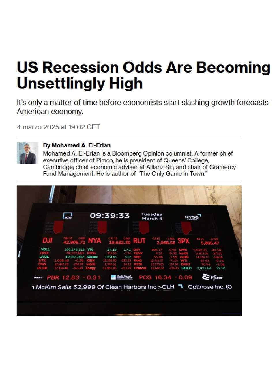 US recession odds are becoming unsettlingly high