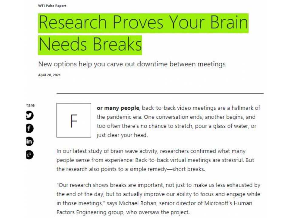 Research Proves Your Brain Needs Breaks