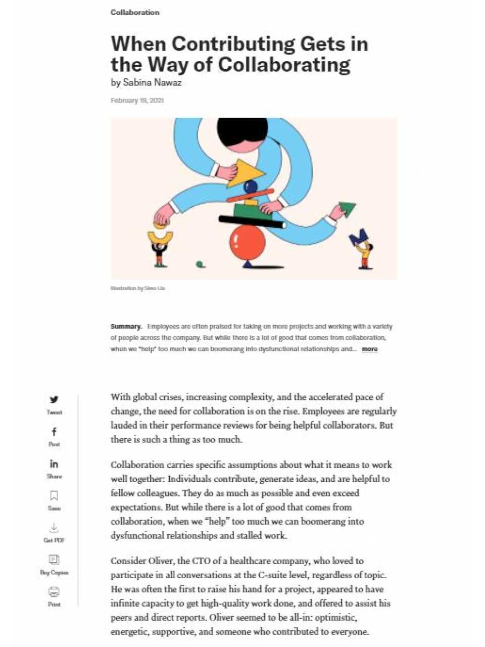 When contributing gets in the way of collaborating