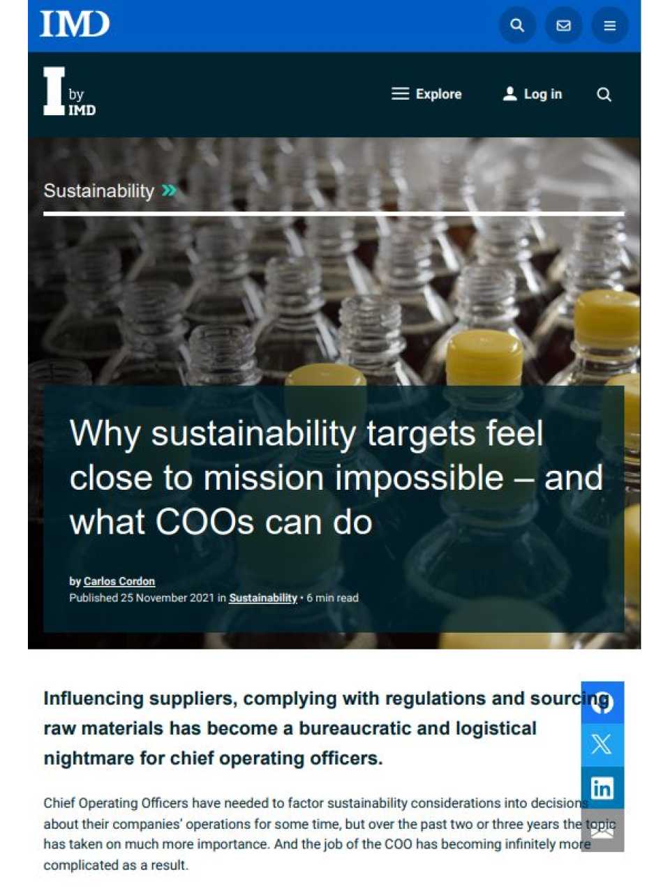 Why sustainability targets feel close to mission impossible – and what COOs can do