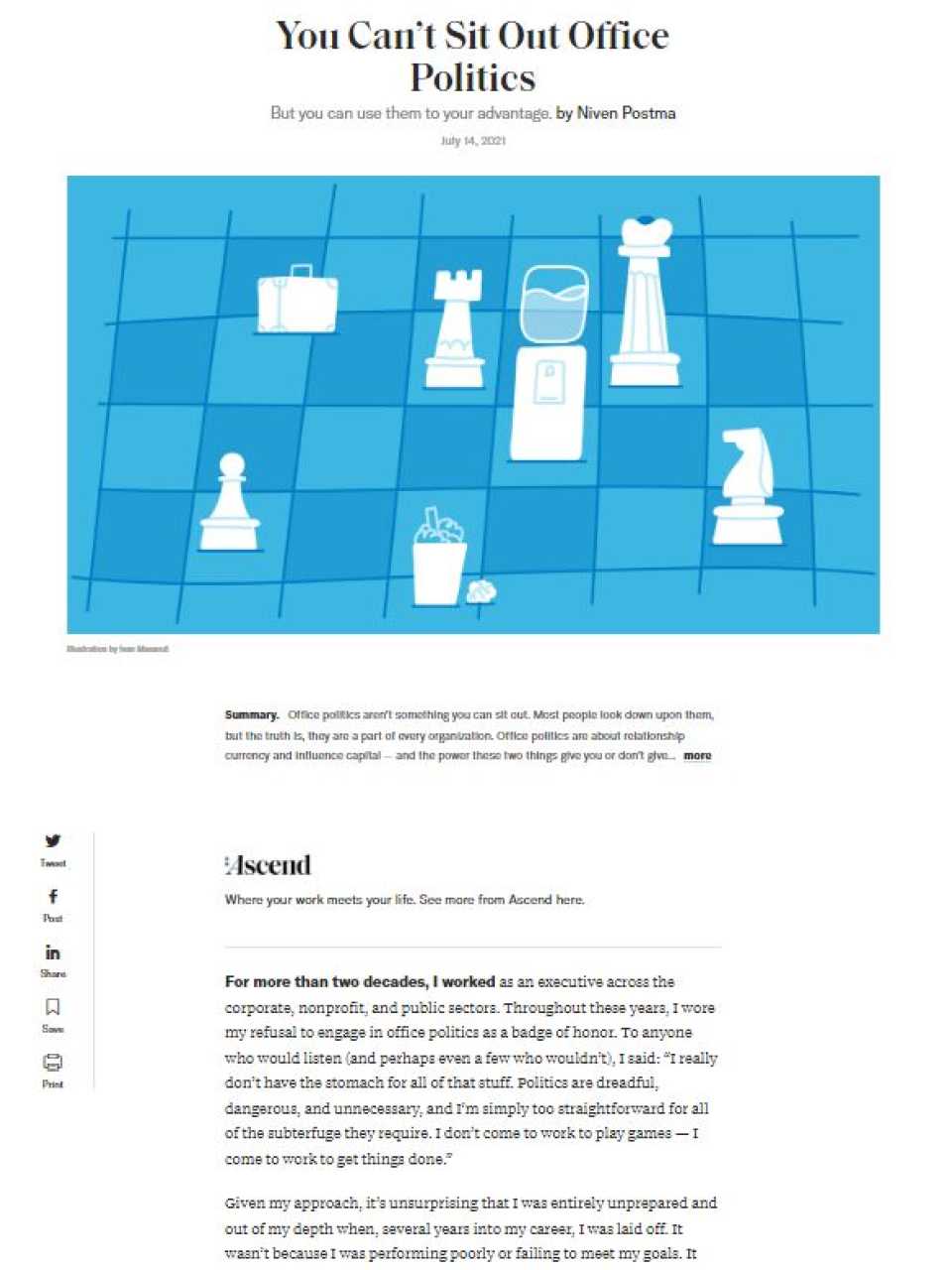 You can’t sit out office politics